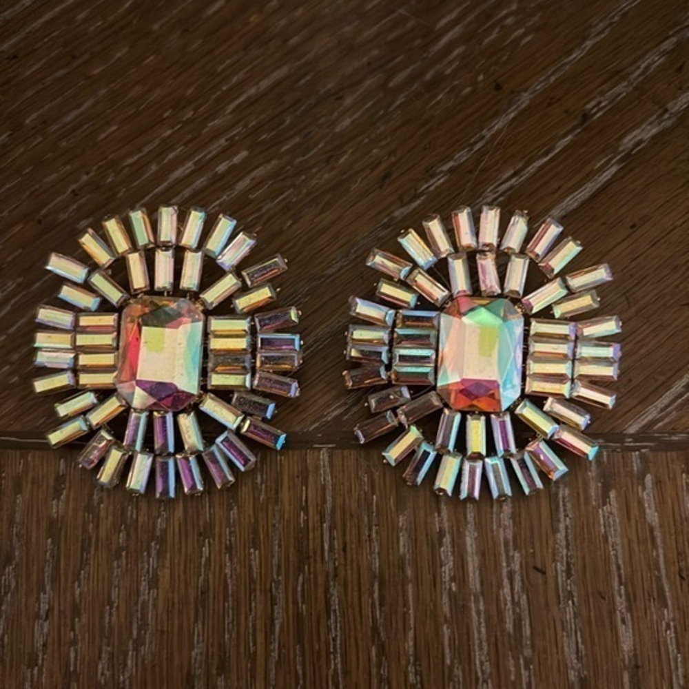 Faux Diamond Jeweled Decor Earrings